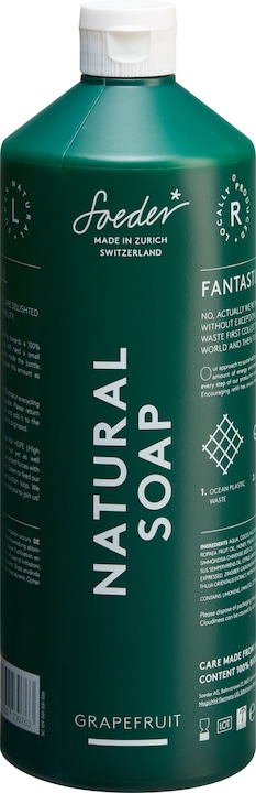 Soeder* Natural Soap Grapefruit (Flüssigseife, Handseife Nachfüllpackung, 1000 ml)