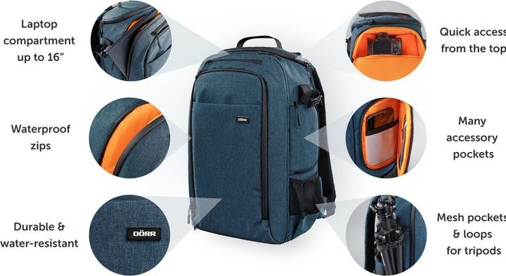 Immagine prodotto Dörr Praga Pro (Zaino per fotocamera, 20 l)