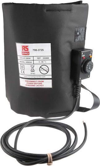 Actual product image RS PRO Insulated Drum Heater 400x1020 230V 200W