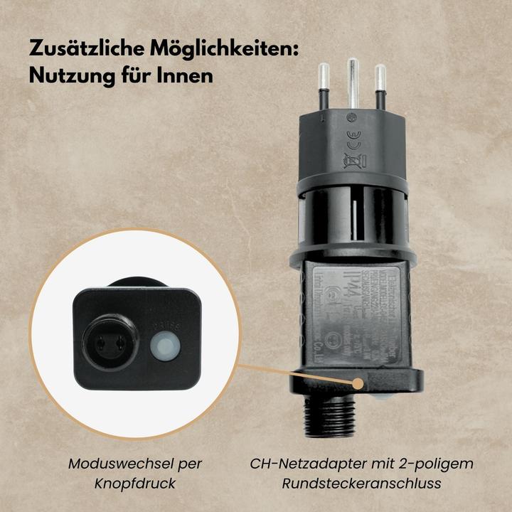 Image du produit Hermex LED-Hanfseil-Lichterkette Solar-Leuchtkette Gartenbeleuchtung Lampe (5 m)