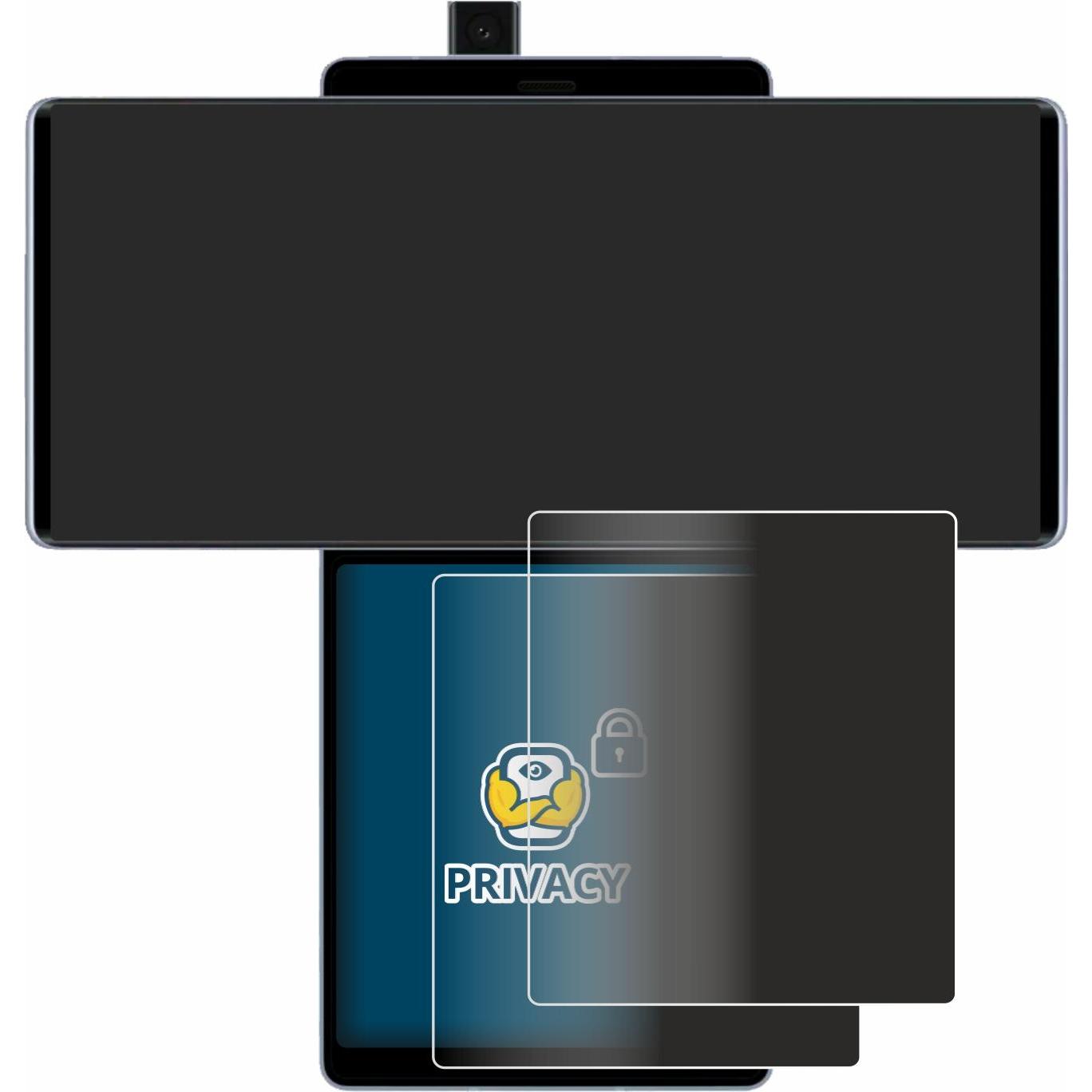 Thumbnail - BROTECT Sichtschutzfolie Anti-Spy Privacy Folie Blaulicht-Schutz (2 Stück, LG Wing), Smartphone Schutzfolie, Blau