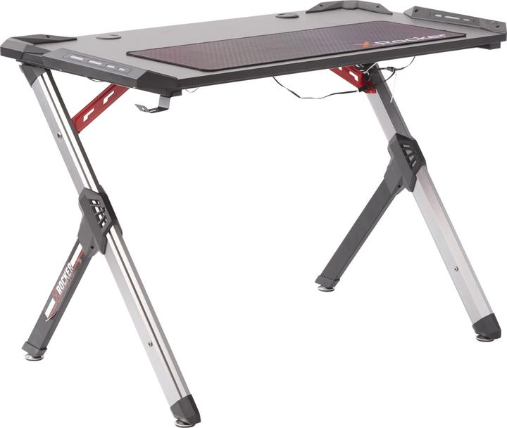 Actual product image X Rocker lynx ultimate gaming desk with vibrant rgb led side lighting