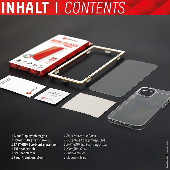 Image du produit Displex Real Glass, 2D Panzerglas + Handyhülle (1 pièce(s), Apple iPhone 14 Pro Max)