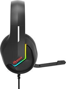 Actual product image Marvo TACTIC 40 headphones with microphone, wire, black, 2.0, backlit, USB (Cable)