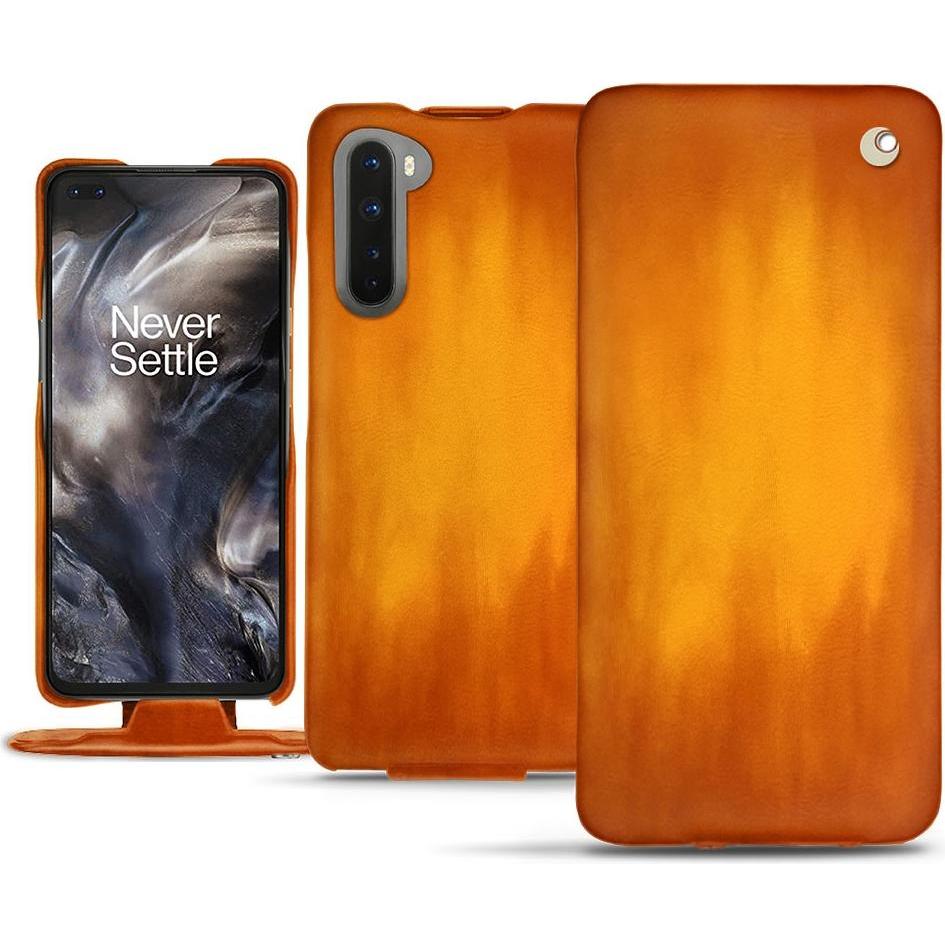 Thumbnail - Noreve Lederschutzhülle vertikal (OnePlus Nord), Smartphone Hülle, Orange