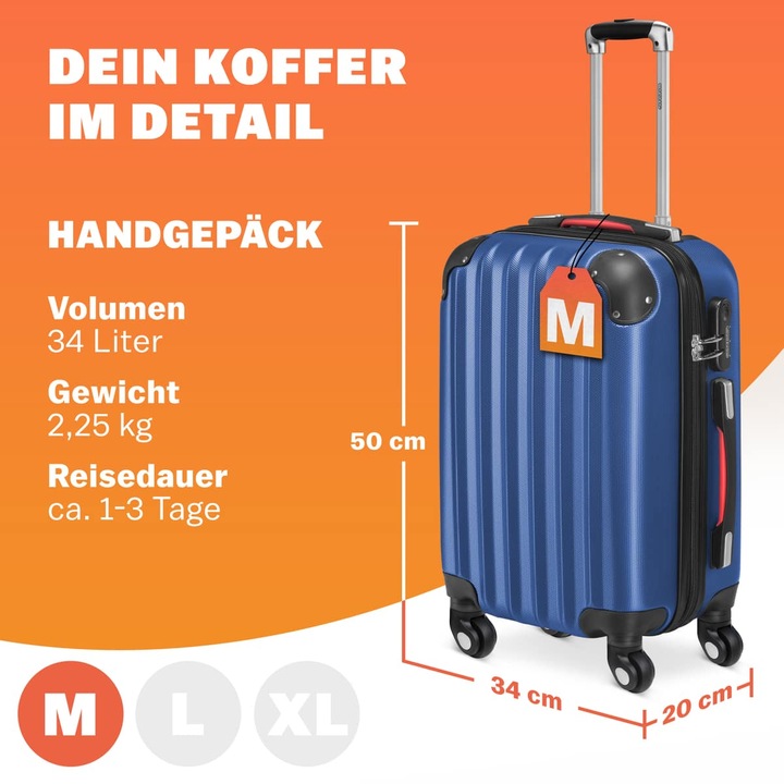 Immagine prodotto Monzana Linea di base (34 l, Bagaglio a mano (fino a 50 litri))