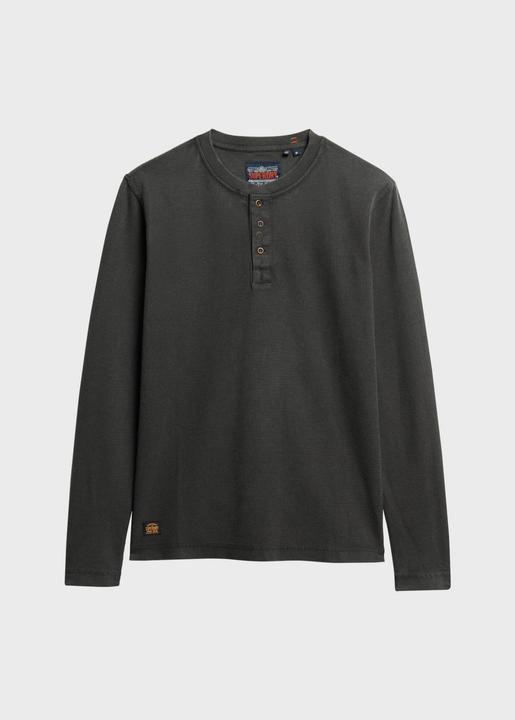 Actual product image Superdry Waffle Long Sleeve Half Button Top (L)