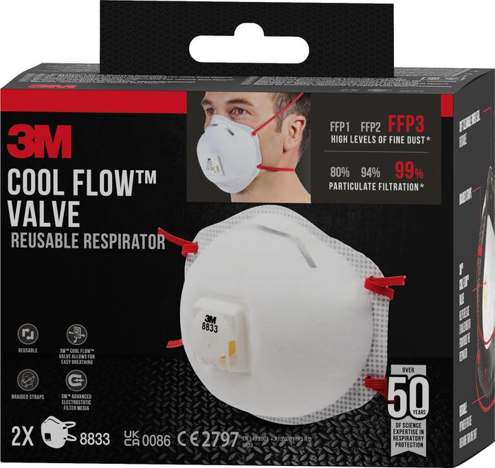 Produktbild 3M Maske Dämmstoff (FFP3, 2 x)