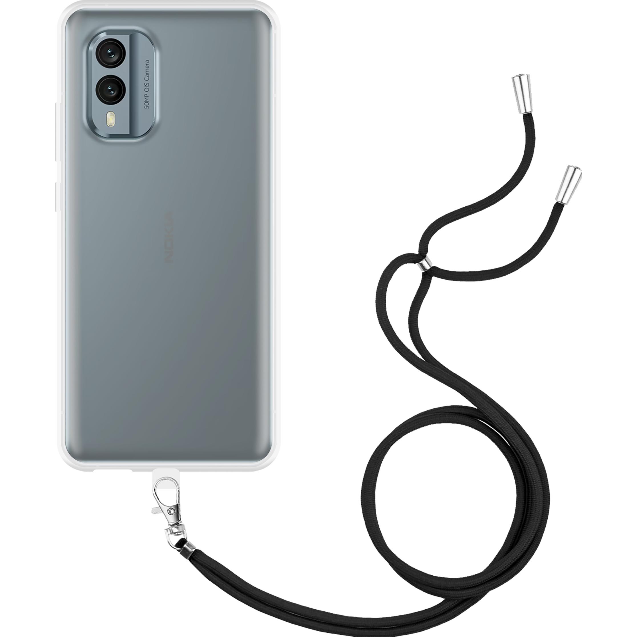 Thumbnail - Cazy Handykette Hülle Kompatibel mit Nokia X30 - Silikon Handyhülle mit Band Necklace Hülle - Transparant, Handykette, T...