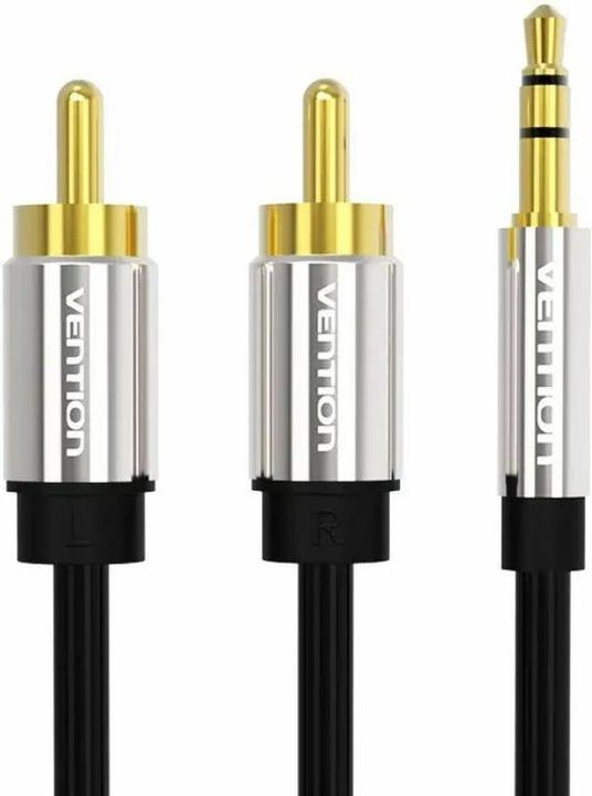 Actual product image Vention 3.5mm Male to 2x RCA Male Audio Cable 2m BCFBH Black (2 m, 3.5mm jack (AUX))