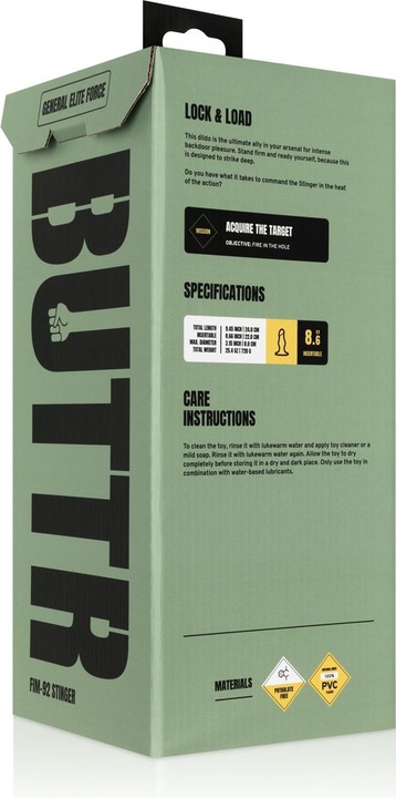 Actual product image Buttr FIM-92 Stinger Anal Dildo