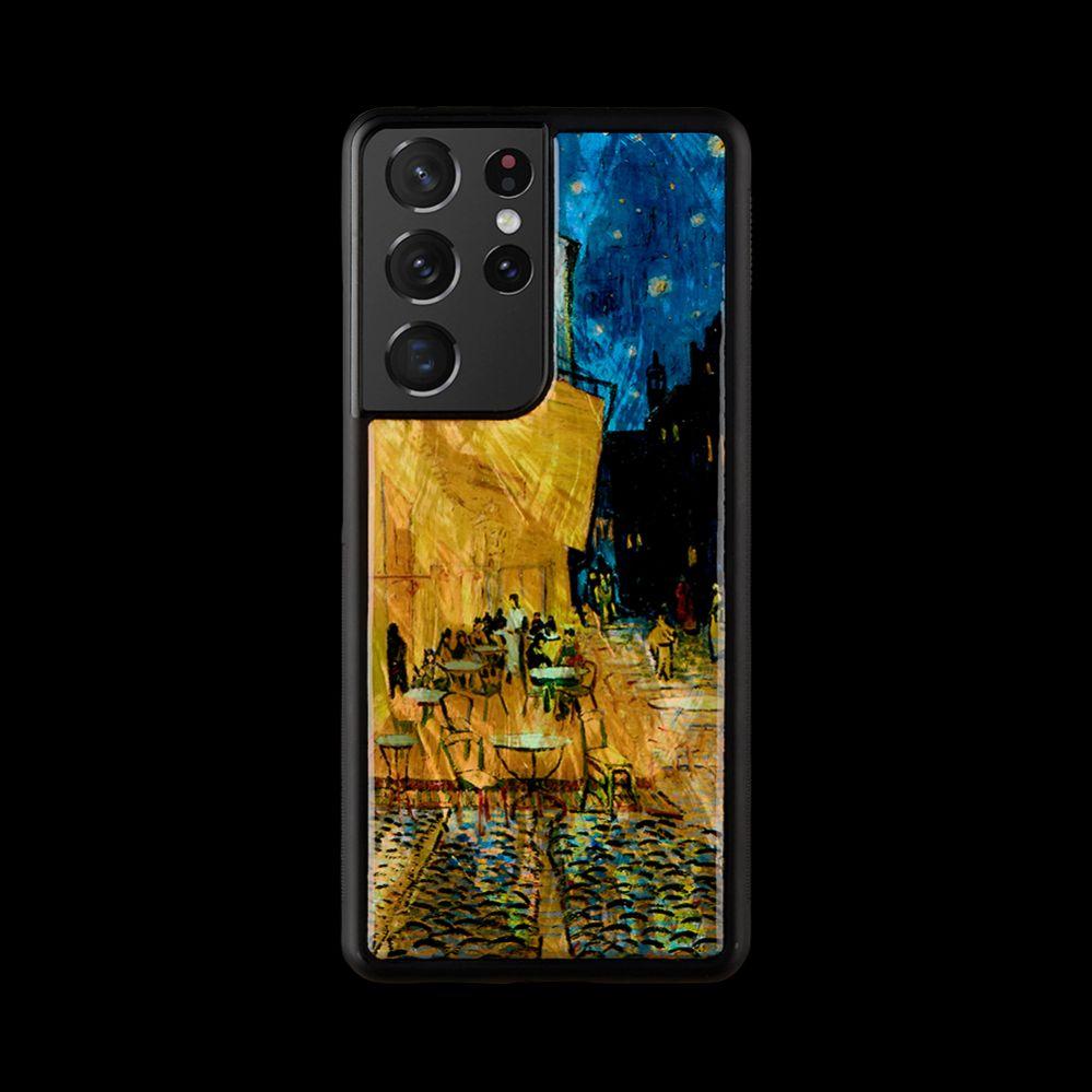 Ikins case for Samsung Galaxy S21 Ultra cafe terrace black (Samsung Galaxy S21 Ultra), Smartphone Hülle, Schwarz