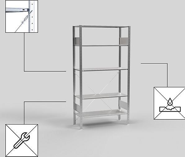Actual product image eurokraft pro Boltless shelving, single row