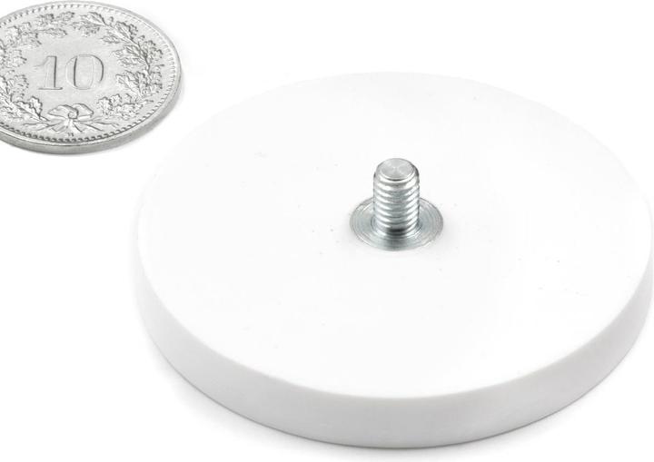 Actual product image Supermagnete Magnet system round rubber-coated with threaded stud (1x)