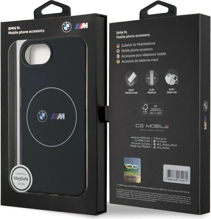 Immagine prodotto BMW Case IML Metal White Circle MagSafe for iPhone 16e black (Apple iPhone 16e)