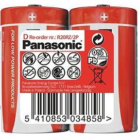 Panasonic Zink-Kohle-Batterien (Rote Ware) D 1,5V (2 pz., D), Batterie + pile