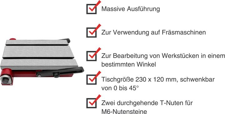 Energie-Label Paulimot SIEG Winkeltisch schwenkbar 0 - 45° 230 x 120 mm