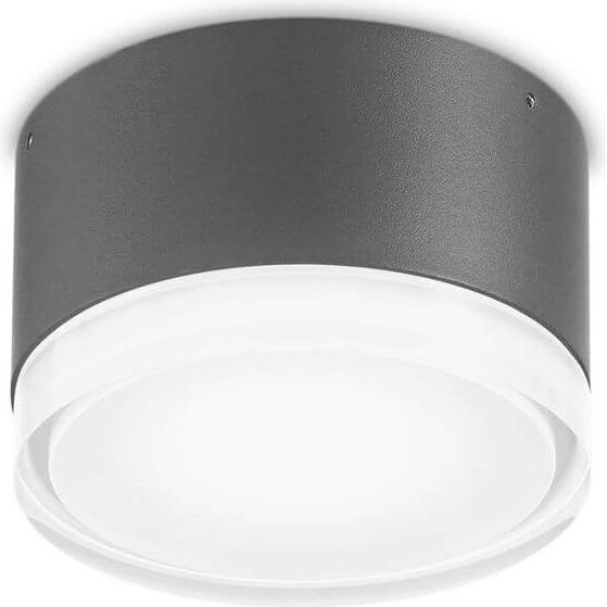 Ideal lux, Wandleuchte + Deckenleuchte, URANO Deckenleuchte GX53 ⌀120mm dimmbar Anthrazit IP44 168111 (GX53)