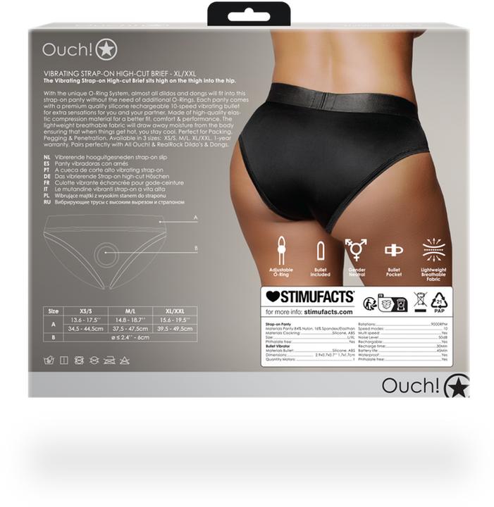 Produktbild Ouch! Vibrating Strap-on High-cut Brief - XL/XXL