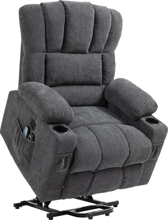 Image du produit Homcom Fernsehsessel mit Aufstehhilfe Polyester Dunkelgrau