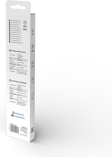 Actual product image Savio USB Cable - USB TYP-C 5A 1M CL-126 White (1 m, USB 2.0)