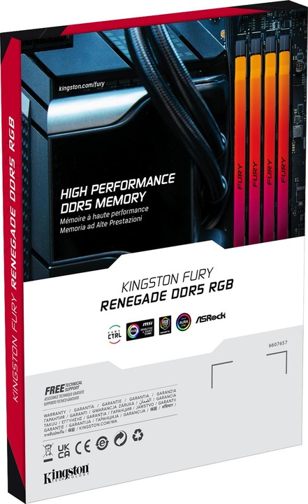 Image du produit Kingston DDR5 64GB PC 6000 CL32 KIT (2x32GB)FURY RenRGB XMP retail (2 x 32GB, 6000 MHz, RAM DDR5, DIMM)