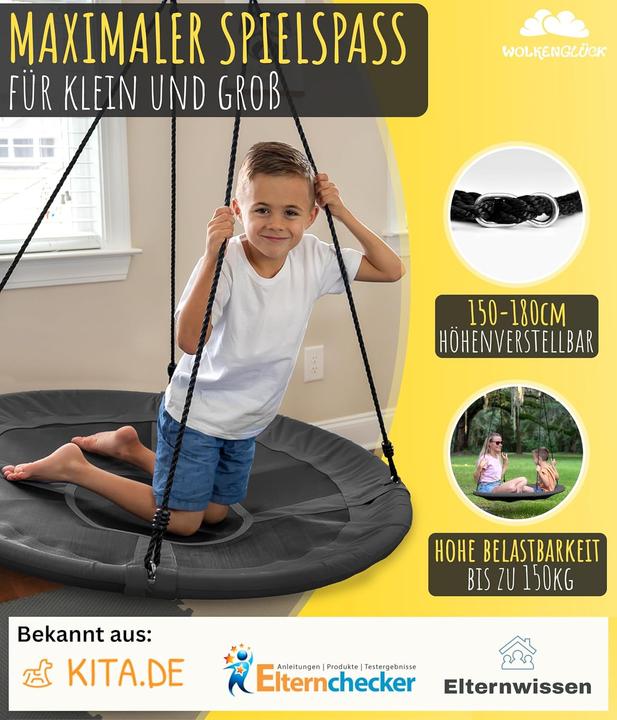 Produktbild Wolkenglück Höhenverstellbare Nestschaukel für Kinder & Erwachsene