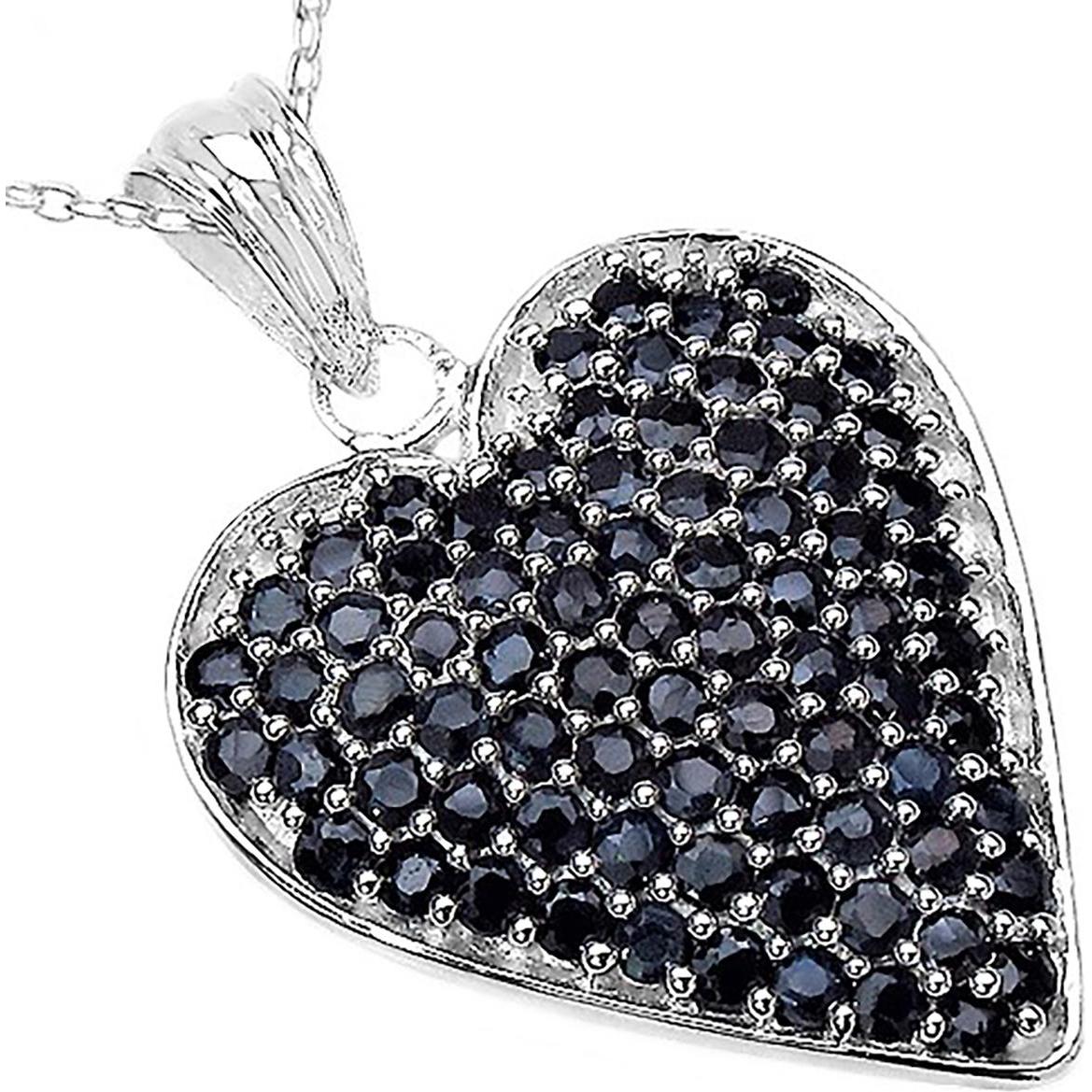 Xen, Halsschmuck, Anhänger mit Kette Saphir Herz 45 cm 925 Silber, (925 Sterling Silber, 45 cm)