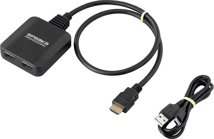 SpeaKa Professional SP-HDMIS-300 2 Port HDMI-Splitter Ultra HD-fähig 7680 x 4320