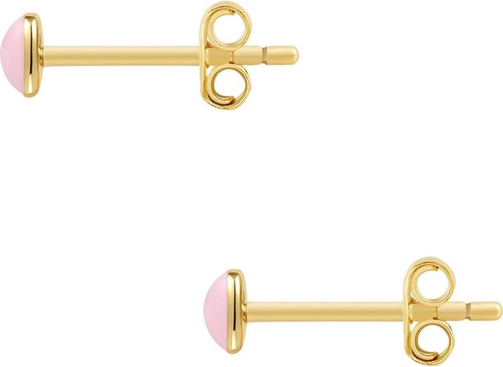 Immagine prodotto Glanzstücke München Orecchini con borchie in argento sterling, oro giallo e smalto rosa - 36730 (Argento)