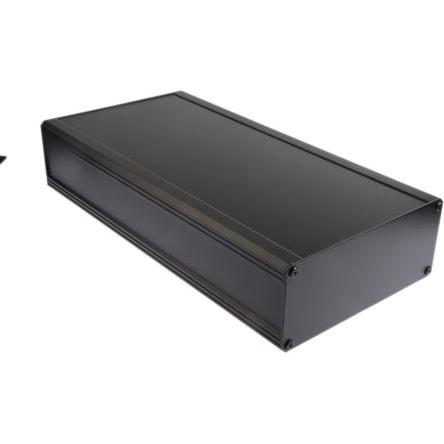 Rs Pro Aluminium Kühlkörpergehäuse, Schwarz, Aussenmass 400 x 200 x 86mm, IP40 (Gehäuse), Elektronikzubehör + Gehäuse, S...