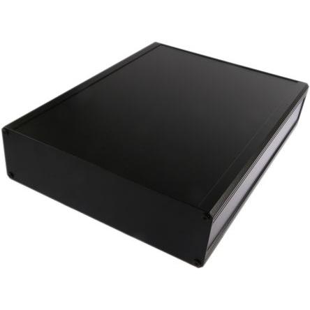 Rs Pro Aluminium Kühlkörpergehäuse, Schwarz, Aussenmass 400 x 300 x 86mm, IP40 (Gehäuse), Elektronikzubehör + Gehäuse, S...