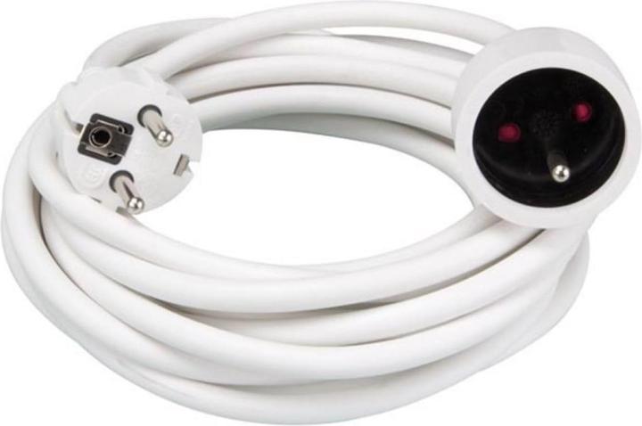Produktbild Velleman VERLÄNGERUNGSKABEL - 5 m - WEIss - 3G1.5 - STECKER-TYP E (FRANZÖSISCHES SYSTEM) (5 m, CEE 7/5)