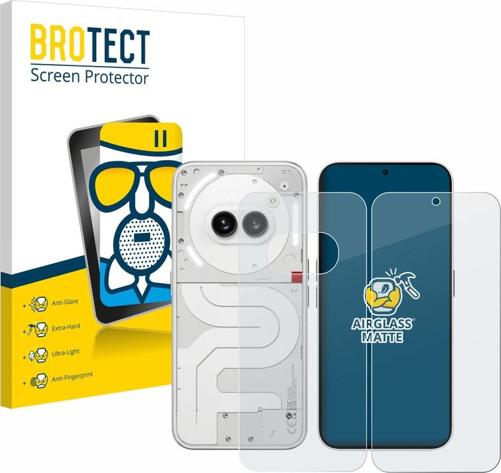 brotect Pellicola Vetro Opaca per Nothing Phone (2a) (Fronte+Retro) (3