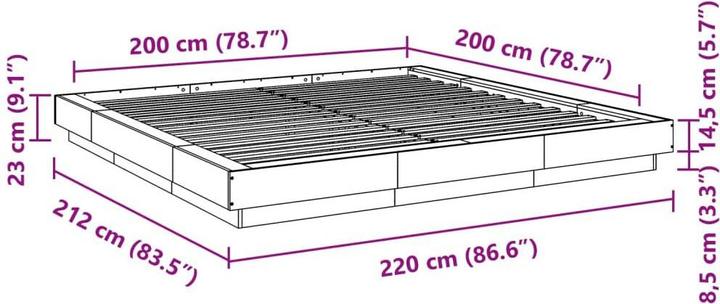 Image du produit vidaXL Bettgestell (200 x 200 cm)