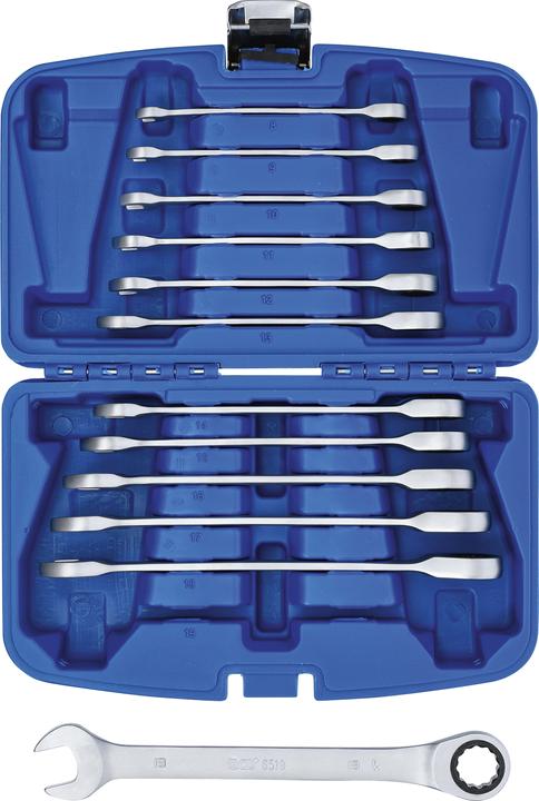 Actual product image BGS Ratchet Combination Wrench Set 8 - 19 mm 12 pcs. (19 mm, 12 mm, 14 mm, 16 mm, 10 mm, 18 mm, 17 mm, 11 mm, 15 mm, 8 mm, 9 mm, 13 mm)