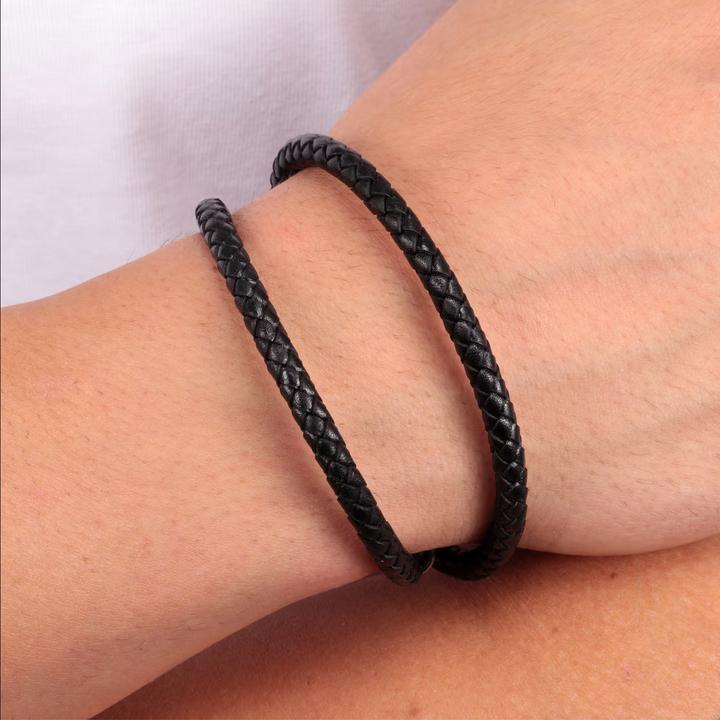 Immagine prodotto Morellato Moody Brac In Pelle Nera 40cm (42 cm, Acciaio inossidabile, Cuoio)