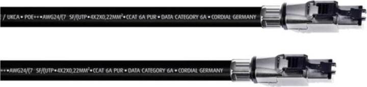 Produktbild Cordial 15613 RJ45 Netzwerkkabel, Patchkabel CAT 6a SF/UTP 10.00 m Schwarz PUR-M (SF/UTP, CAT6a, 10 m)