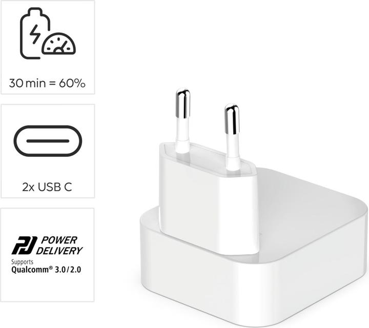 Produktbild Hama 201955 Schnellladegerät, GaN, 1x USB-C, faltbares (40 W, 2 Ports)