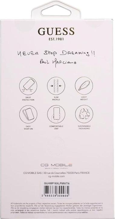 Produktbild Guess Magsafe Liquid Glitter Hard Case With Flower Design - iPhone 16 Pro Max (Apple iPhone 16 Pro Max)