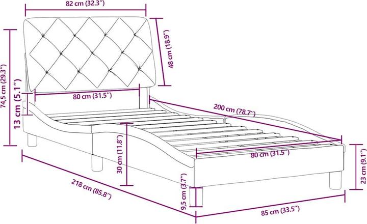 Image du produit vidaXL Bettgestell (80 x 200 cm)