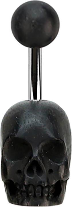 Immagine prodotto Star Piercing Banana d'argento in legno di Areng con teschio (senza ottone, Acciaio chirurgico 316L, Organico)