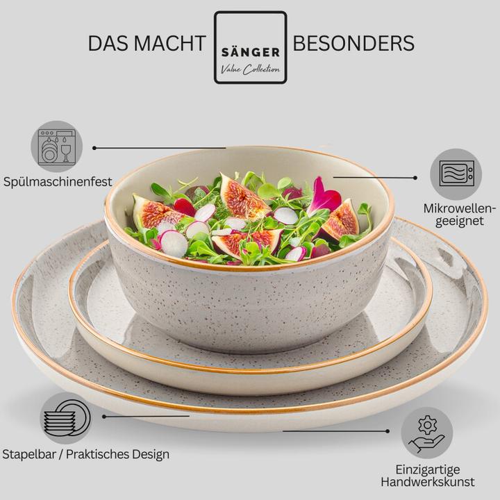 Produktbild Sänger Geschirr Tafelservice Rio Perlgrau (12 Stück)