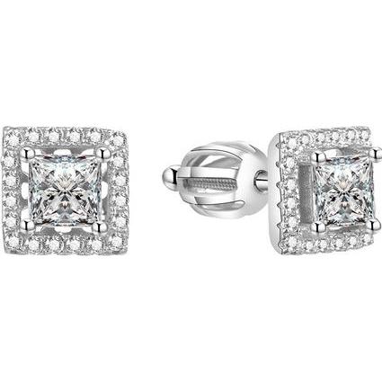 Beneto, Ohrringe, Silver square earrings AGUP1553S (L)