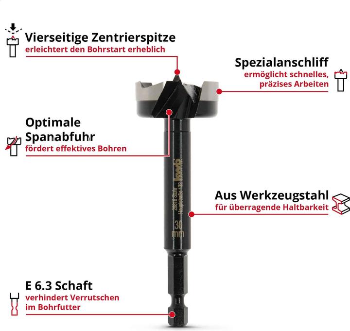 Actual product image kwb Forstner bit set, 706400, 5-piece (25 millimetres)