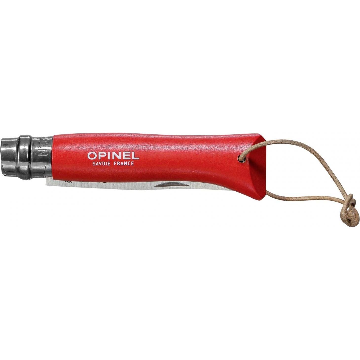 Opinel, Mehrzweckmesser, Taschenmesser No. 08 inkl. Kunstlederetu (8.50 cm)