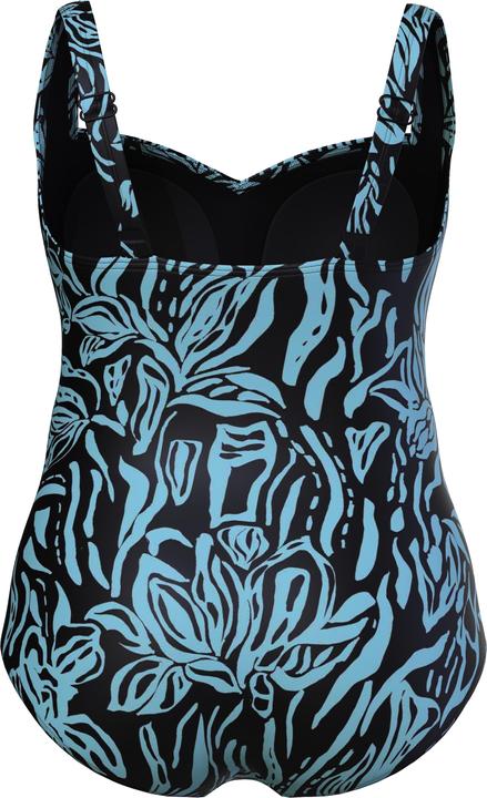 Actual product image Ulla Popken Iris Print Ruched One Piece Swimsuit (60)