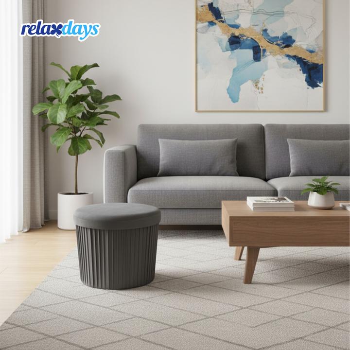 Actual product image Relaxdays Hocker aus Samt mit Stauraum