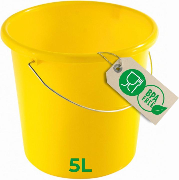Actual product image Novaliv Eimer 5L Gelb mit Masseinteilung - Putzeimer 5 Liter? 22,5 cm Praktischer Allrounder mit Ska (1 pcs.)