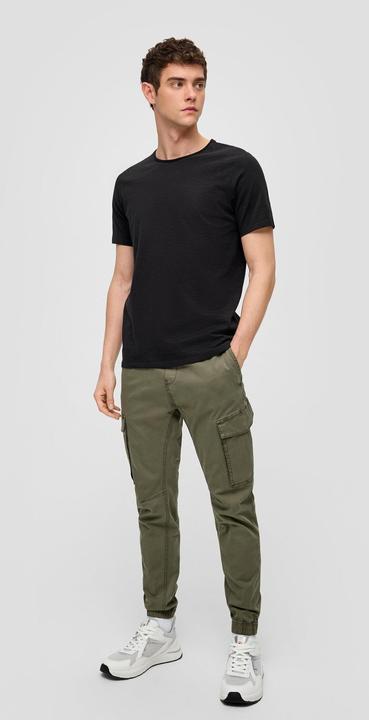Produktbild S.Oliver T-Shirt Baumwollshirt mit Rollkante und Flammgarnstruktur (L)
